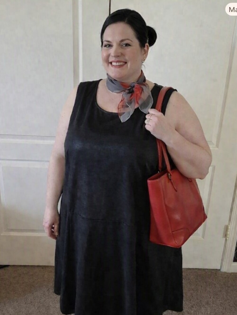 Dress: NWT Liquid Leather No Wrinkles Mid-Length Plus Size Dress PTP 27in